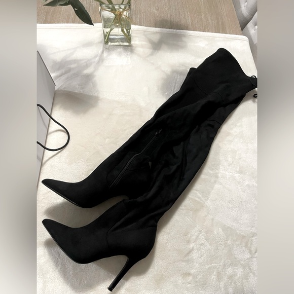 NWT Aldo black above knee high boots with heel still in the box - Picture 5 of 9